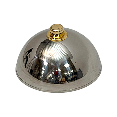 Cloche silberfarben_Goldknopf_seite